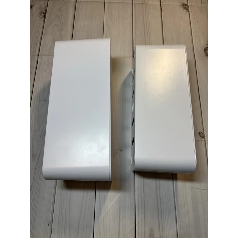 Cable Management Boxes Organizer White Two Pack Stacking Lid Top
